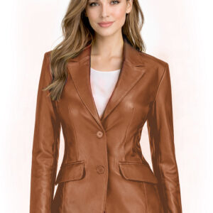 Women's Leather Blazer Jacket - Formal & Casual Coat 1 6