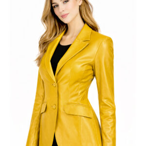 Women's Leather Blazer Jacket - Formal & Casual Coat