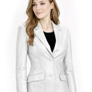 Women's Leather Blazer Jacket - Formal & Casual Coat 3 7