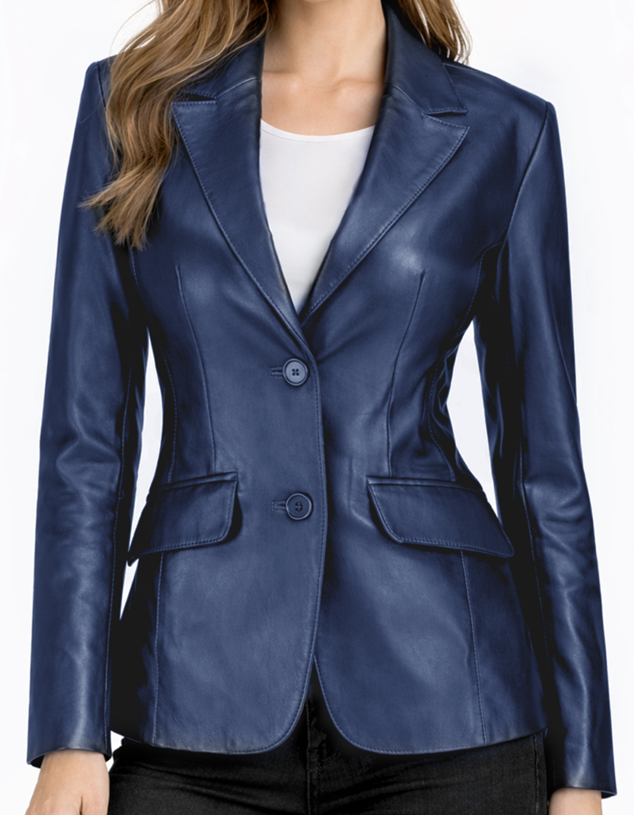 Women's Leather Blazer Jacket - Formal & Casual Coat Women's Leather Blazer Jacket - Formal & Casual Coat - Image 44