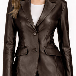 Women's Leather Blazer Jacket - Formal & Casual Coat 4 2