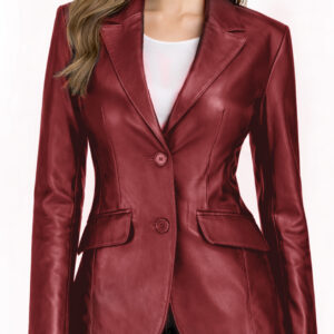 Women's Leather Blazer Jacket - Formal & Casual Coat 4 4
