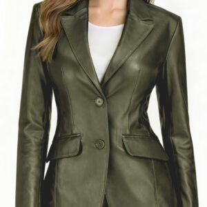 Women's Leather Blazer Jacket - Formal & Casual Coat 4 5