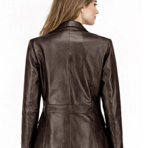 Women's Leather Blazer Jacket - Formal & Casual Coat 5 2