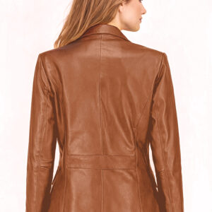 Women's Leather Blazer Jacket - Formal & Casual Coat 5 6
