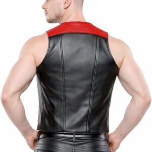 Bar Gay Bluf Adult Costume Style Waist Coat Black Leather