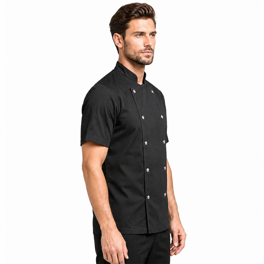 Men's Chef Jacket Short Sleeve Double Breasted Kitchen Coat MENS CHEF JACKET CLARA LEATHER JACKET