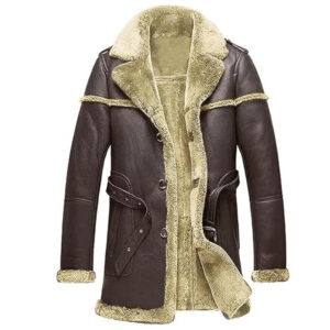 Alternative view of Men's Sheepskin B3 Aviator Coat with Fur Collar