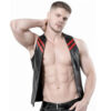 Men's Bar Tender Gay Bluf Adult Costume Style Waist Coat Black Leather