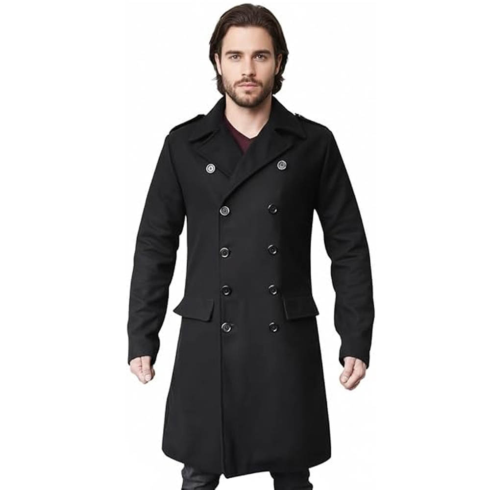 Men's Wool Overcoat That Means Business Statement Long Overcoat Men's Wool Overcoat That Means Business Statement Long Overcoat