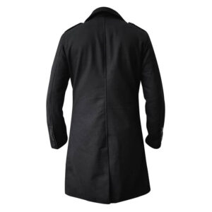 Men's Wool Overcoat That Means Business Statement Long Overcoat Men’s Black Double Breasted Wool Overcoat Long Smartwith Lapel, Button Closure & Flap Pockets Winter Formal Trench Style Jacket