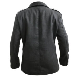 Mens Black Military Style Wool Pea Coat Classic WW2 Army Jacket Winter Outwear Smart Casual Overcoat