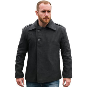 Men's Vintage Military Style Wool Coat Classic Jacket