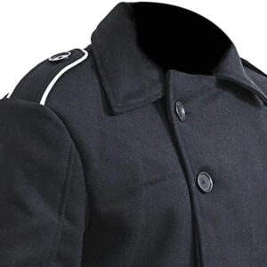 Mens Black Military Vintage Classic WW2 Army Jacket Winter Outwear Smart Casual Overcoat
