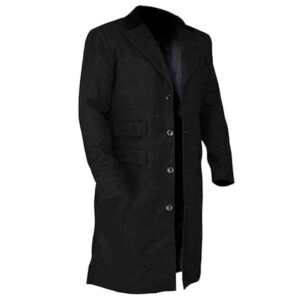 Men's Long New Black Wool Coat Timeless Business Overcoat Mens Black Wool Trench Coat Winter Warm Coat Casual Regular Fit Classic Single Breasted Outwear Business Overcoat