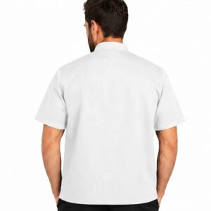 Men's Chef Jacket Short Sleeve Double Breasted Kitchen Coat Men's Chef Jacket Uniform Cook Coat for Restaurant Hotel Catering Unisex