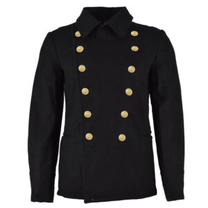 Alternative view of Classic Wool Peacoat For Men's Double Breasted Vintage Overcoat