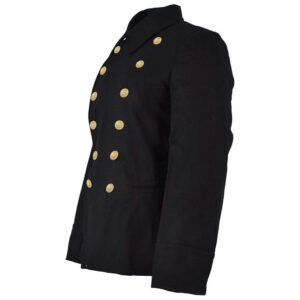 Mens Classic Wool Peacoat Short Trench Coat Winter Warm Vintage Military Overcoat