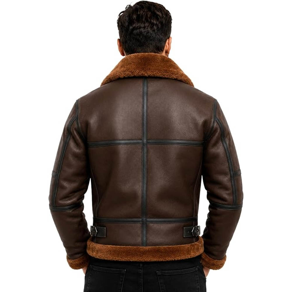 Men's Sheepskin B3 Bomber Jacket Vintage RAF Pilot Style UK Men's Sheepskin B3 Bomber Jacket Vintage RAF Pilot Style UK - Image 7