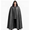 Men's Long Hooded Leather Cloak Medieval Renaissance Style Cape