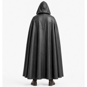 Men's Long Hooded Leather Cloak Medieval Renaissance Style Cape Men's Leather Cloak Medieval Style Cape