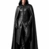 Men's Leather Hooded Cloak Costume Gothic Halloween Outfit