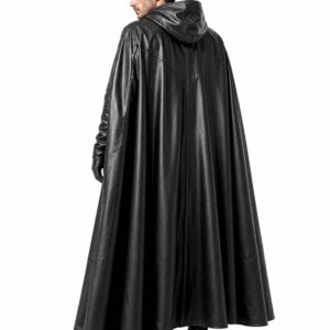 Men's Leather Hooded Cloak Costume Gothic Halloween Outfit Mens Leather Hooded Costume Gothic Halloween Outfit