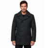Men's Navy Style Black Peacoat Warm Wool Overcoat