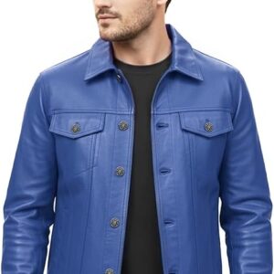 Mens Real Leather Jacket Style Genuine Leather Biker Jacket Winter Warm Casual Leather Jacket