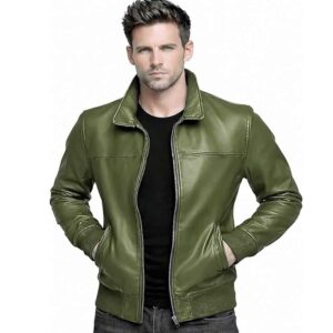 Mens Biker Vintage Bomber Leather Jacket Mens Real Leather Jacket Vintage Biker Cafe Racer Style Genuine Lambskin Soft Distress Leather Motorcycle Bomber Jacket 1