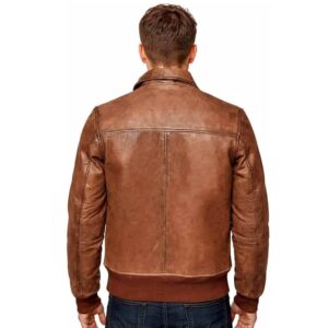 Mens Biker Vintage Bomber Leather Jacket Mens Real Leather Jacket Vintage Cafe Racer Style Genuine Lambskin Soft Distress Leather Motorcycle Bomber Jacket
