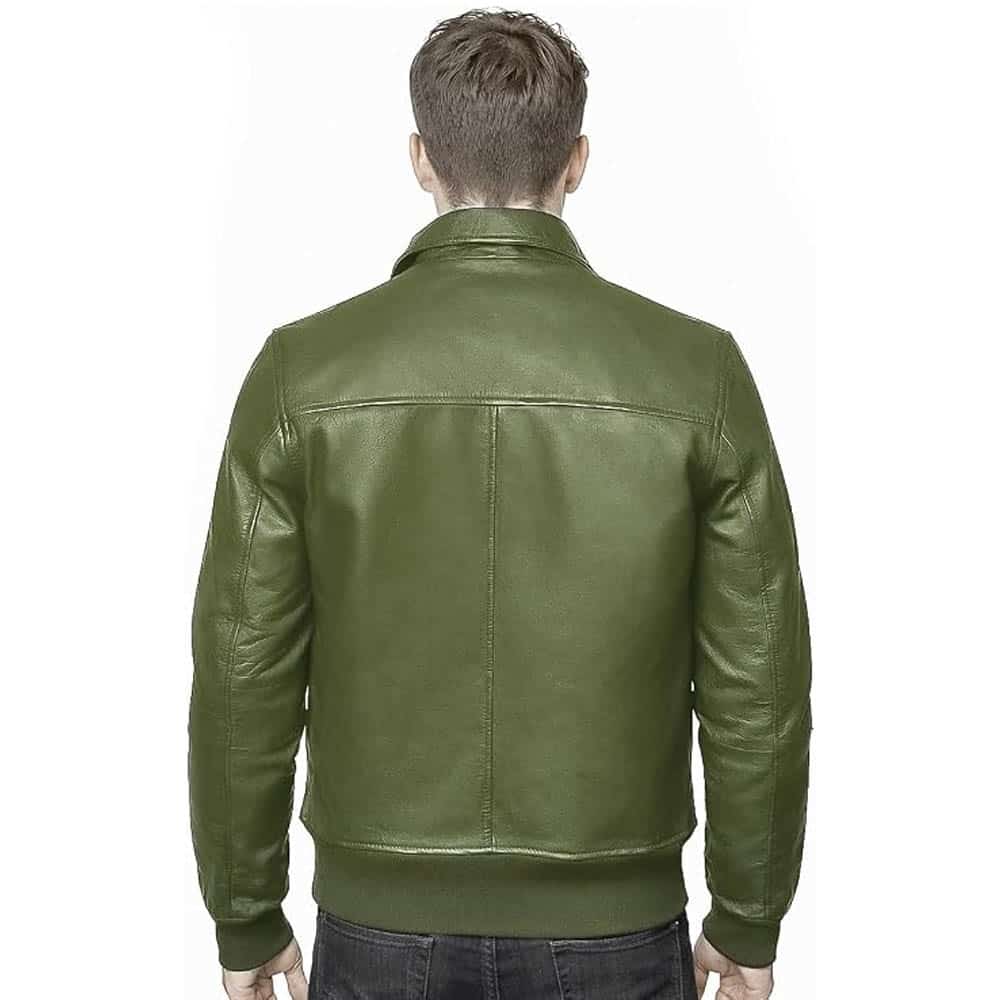 Mens Biker Vintage Bomber Leather Jacket Mens Biker Vintage Bomber Leather Jacket - Image 8