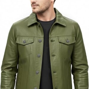 Mens Real Leather Jacket Western Cowboy Style Genuine Soft Sheepskin Leather Biker Jacket Winter Warm Casual Leather Jacket 1