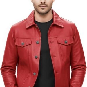 Mens Real Leather Jacket Western Cowboy Style Genuine Soft Sheepskin Leather Biker Jacket Winter Warm Casual Leather Jacket 2