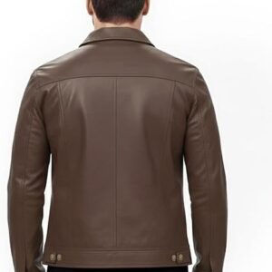 Mens Real Leather Jacket Western Cowboy Style Soft Sheepskin Leather Biker Jacket Warm Casual Leather Jacket