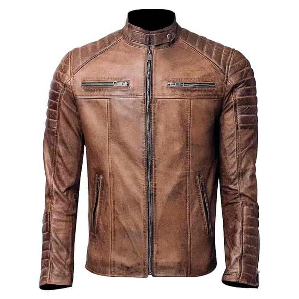 Men's Club Retro Biker Vintage Leather Jacket Men's Club Retro Biker Vintage Leather Jacket - Image 10
