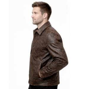 Alternative view of Vintage Distressed Brown Leather Jacket