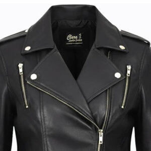 Women's Lambskin Leather Biker Jacket Slim Fit Moto Coat Womens Black Real Leather Biker Jacket Slim Fit Motorcycle Style Jackets with Pockets Real Lambskin Leather Moto Coat for Women Winter Fashion