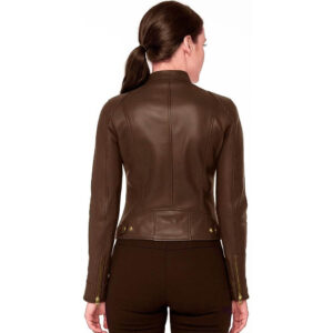 Women's Genuine Leather Casual Jacket Fashion Biker Style Womens Genuine Leather Classic Fashion Ladies Biker Real Soft Sheepskin Slim fit Casual Jackets