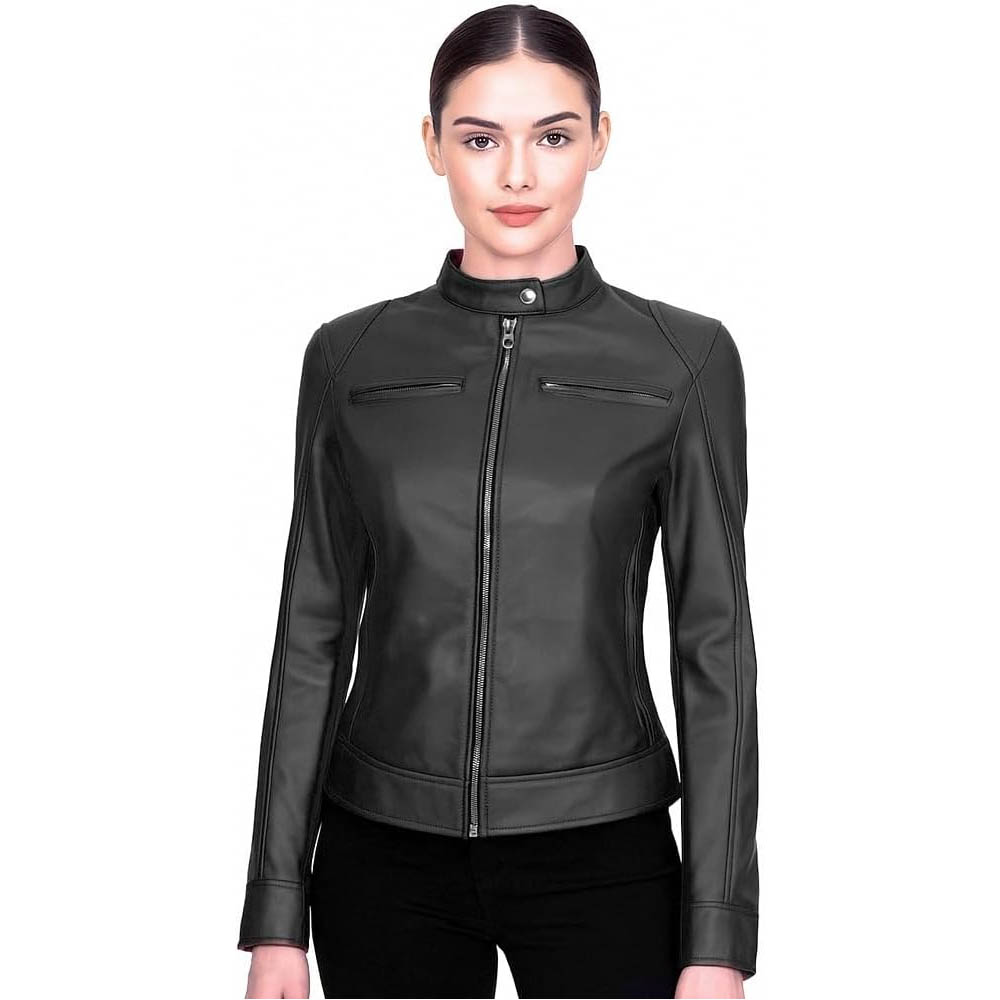 Women's Genuine Leather Casual Jacket Fashion Biker Style Women's Genuine Leather Casual Jacket Fashion Biker Style