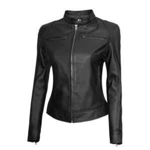 Women's Genuine Leather Casual Jacket Fashion Biker Style Womens Genuine Leather Jacket Ladies Biker Real Soft Sheepskin Slim fit Casual Jackets