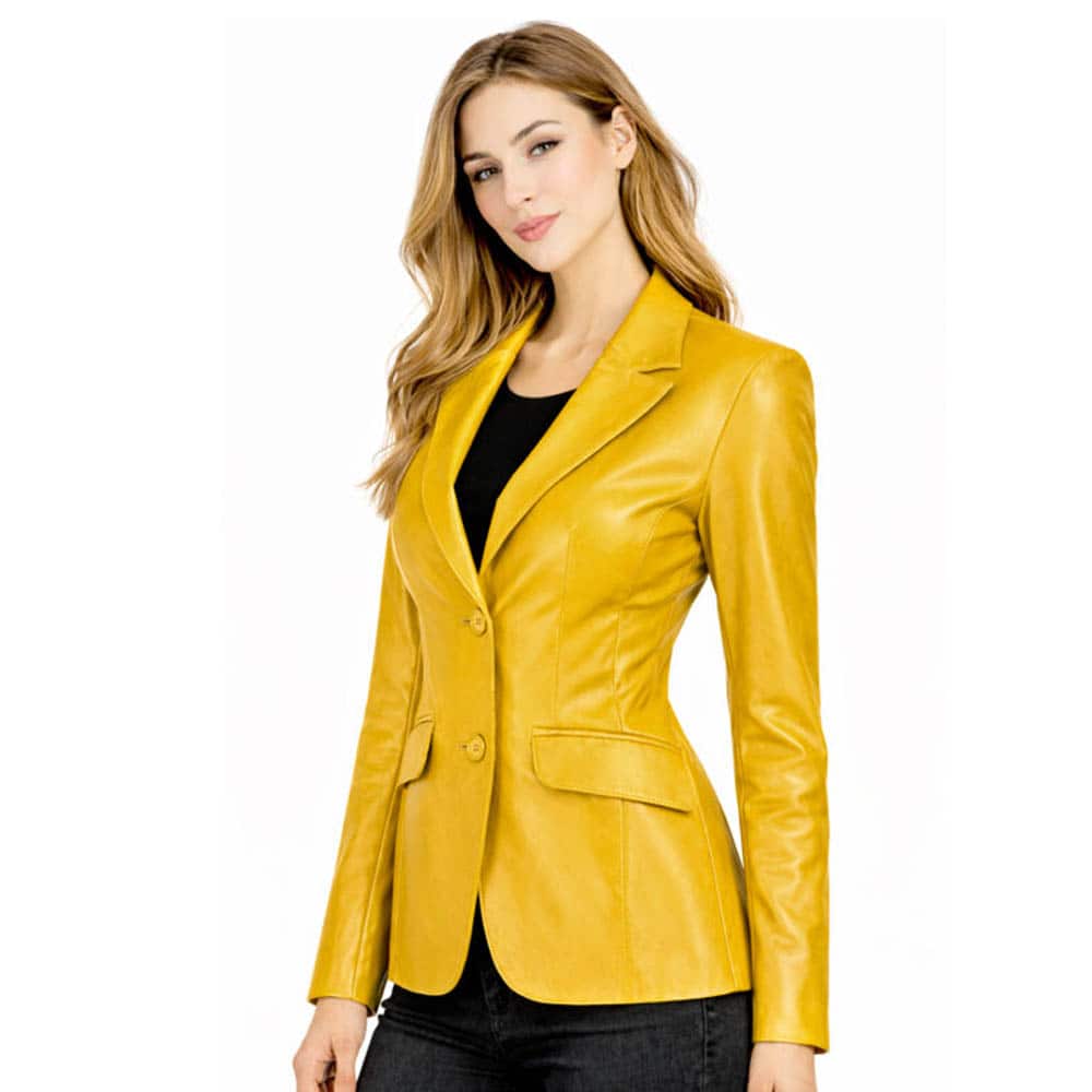 Women's Leather Blazer Jacket Formal & Casual Coat Women's Leather Blazer Jacket Formal & Casual Coat