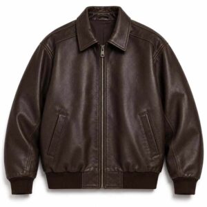 Alternative view of Women's Oversized Brown Leather Jacket