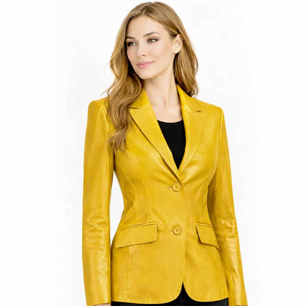Women's Leather Blazer Jacket Formal & Casual Coat Women's Leather Blazer Jacket Formal & Casual Coat - Image 47