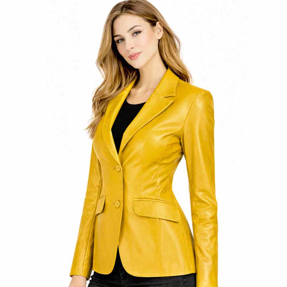 Women's Leather Blazer Jacket Formal & Casual Coat Women's Leather Blazer Jacket Formal & Casual Coat - Image 48