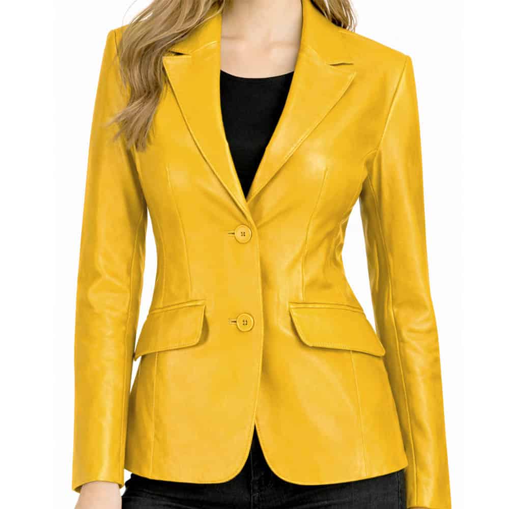 Women's Leather Blazer Jacket Formal & Casual Coat Women's Leather Blazer Jacket Formal & Casual Coat - Image 49