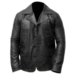 Alternative view of Men's Western Genuine Brown Leather Coat