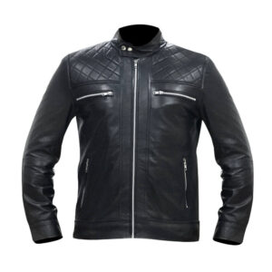 Men's Black Leather Biker Jacket