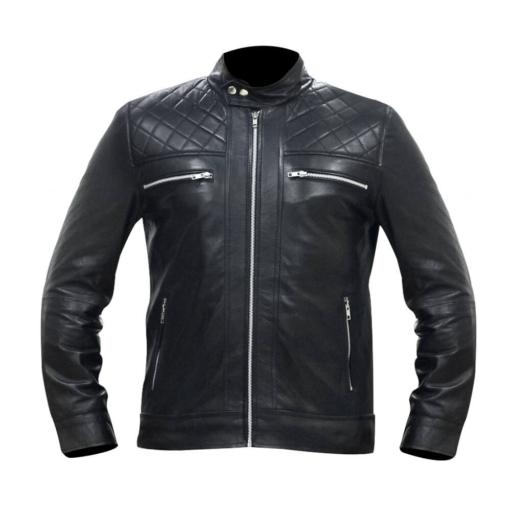 Men's Black Leather Biker Jacket Men's Black Leather Biker Jacket