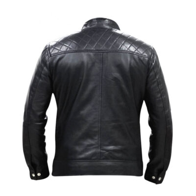 Men's Black Leather Biker Jacket